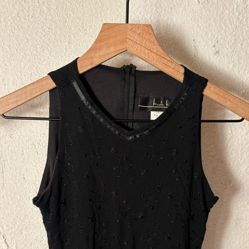 90s Nicole Miller Drop-Waist Black Midi Dress